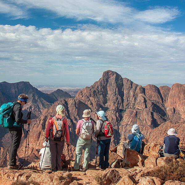 Trekking adventure through Morocco’s mountains.