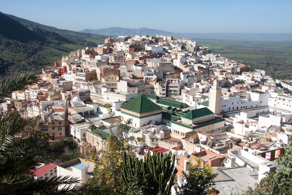 Beautiful panorama of Moulay Idriss Zerhoun, Morocco.