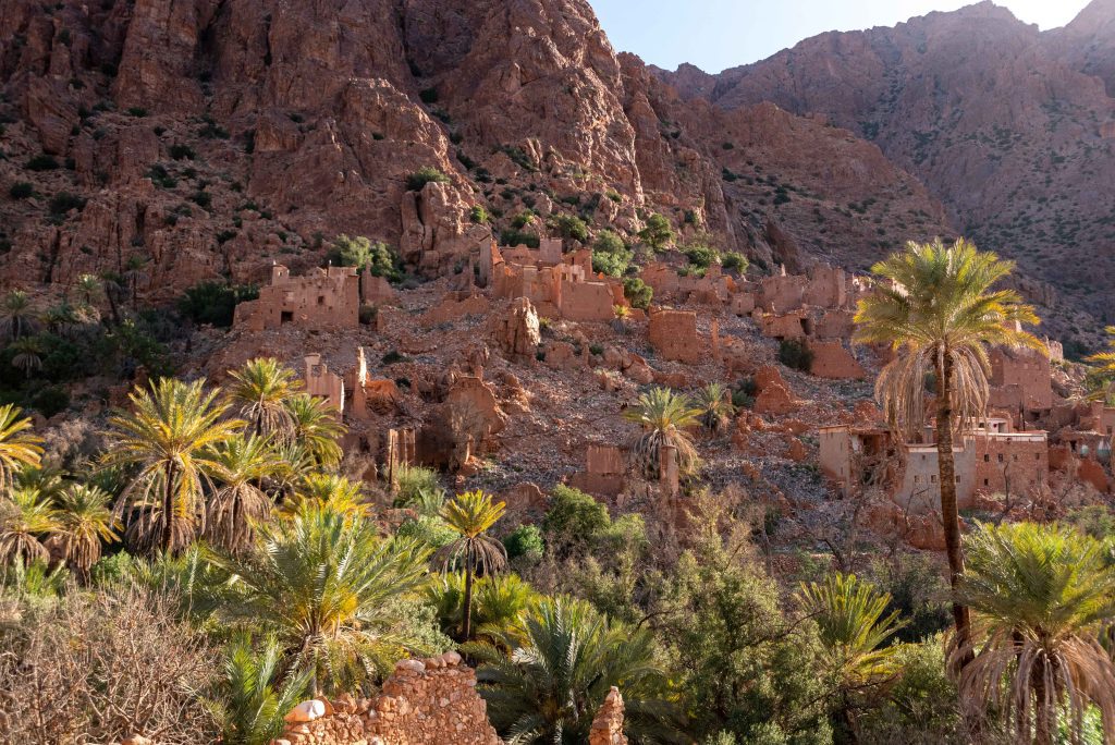 the old Amazigh village surrounded by Tafraout mountains.